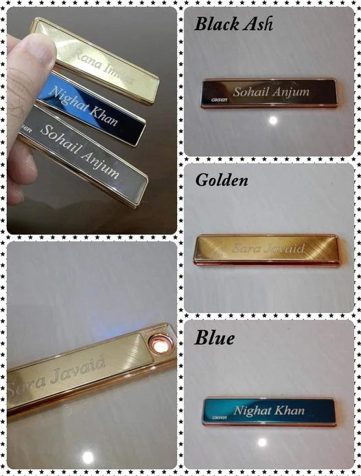 Name Engrave Lighter Rechargeable Customized Sliding Lighter